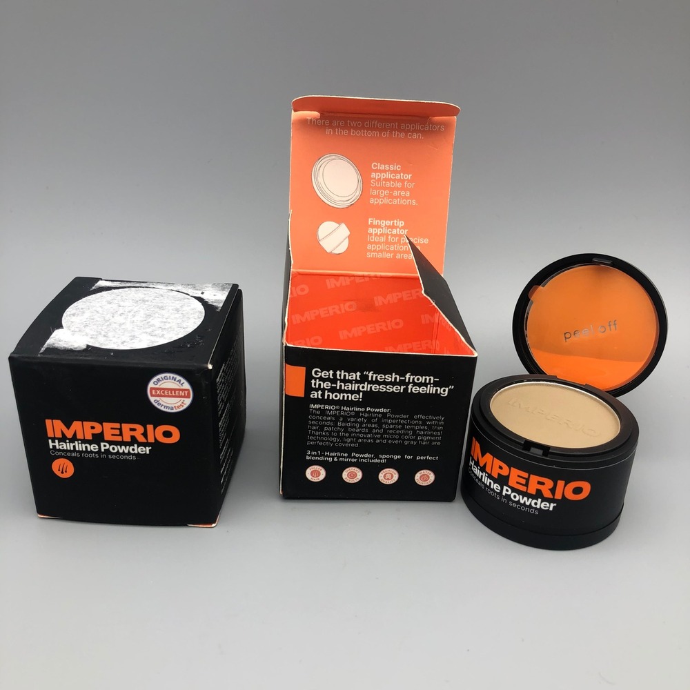 2x IMPERIO Hairline Powder Light Brown Hair Root Touch Up Concealer + Applicator
